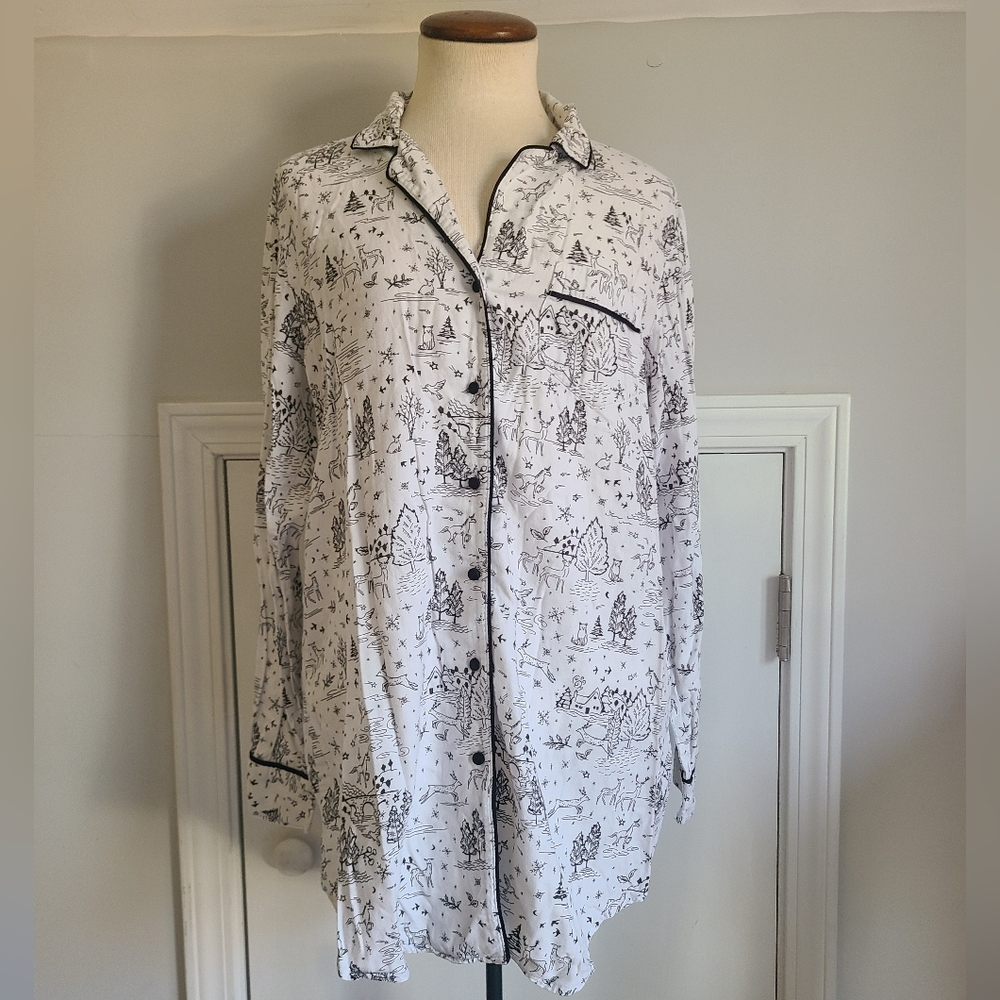 Victoria’s Secret Fairy Magical Pajamas Size S Flannel Nightgown Woodland Animal